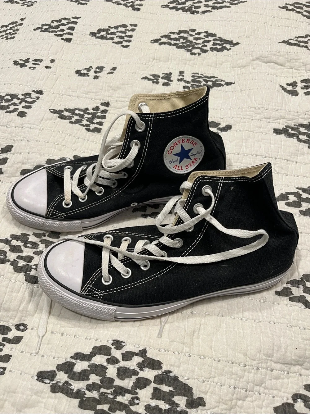 Converse Black and White Chuck Taylor All Star High Top Sneakers - Picture 1 of 2